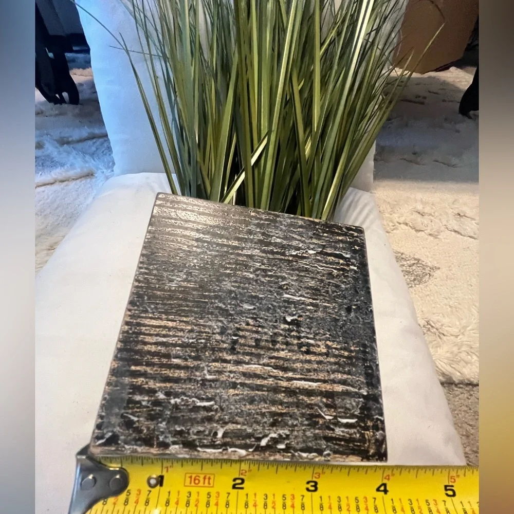 Artificial Grass Arrangement in Black Rustic Planter - Green